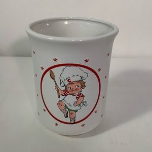 Campbell Soup kids vintage ceramic kitchen utensil holder vase planter